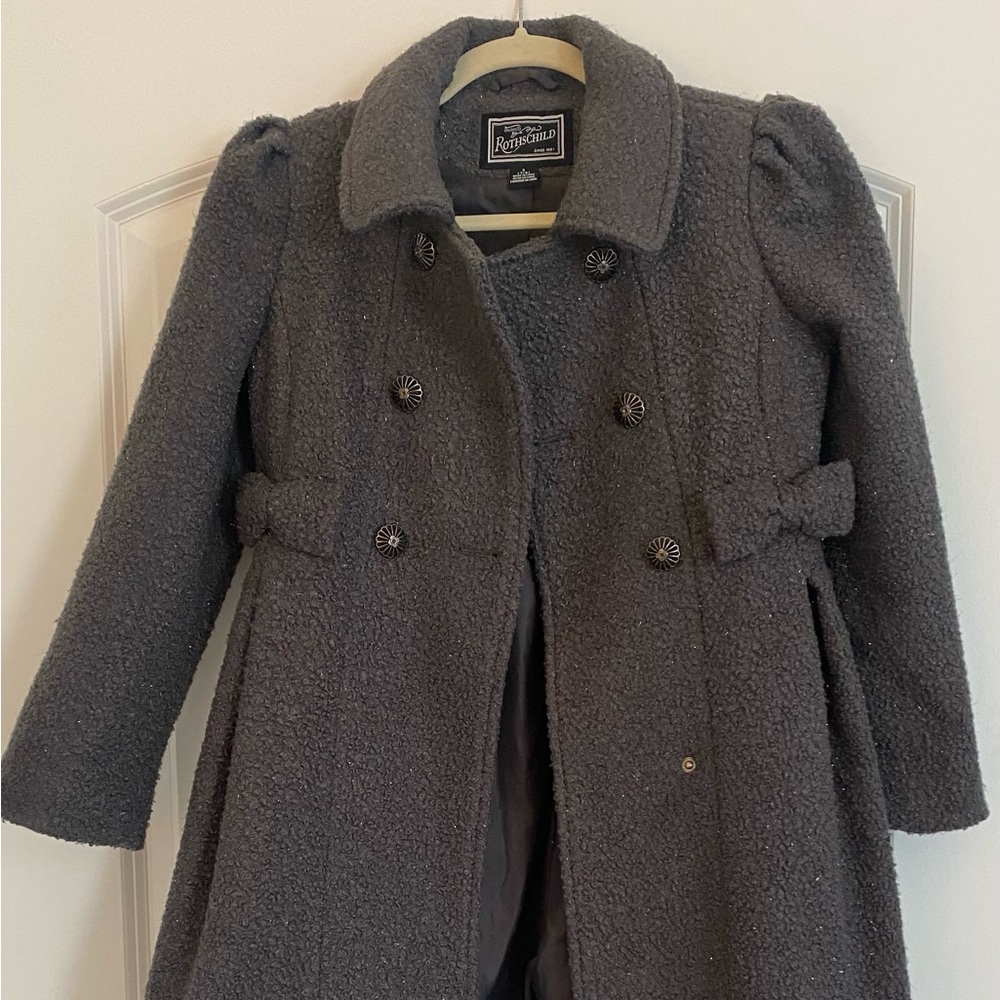 Rothschild girls silver sparkle dress coat